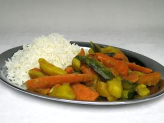 Zeleninové sabdži s cuketou a ryžou basmati
